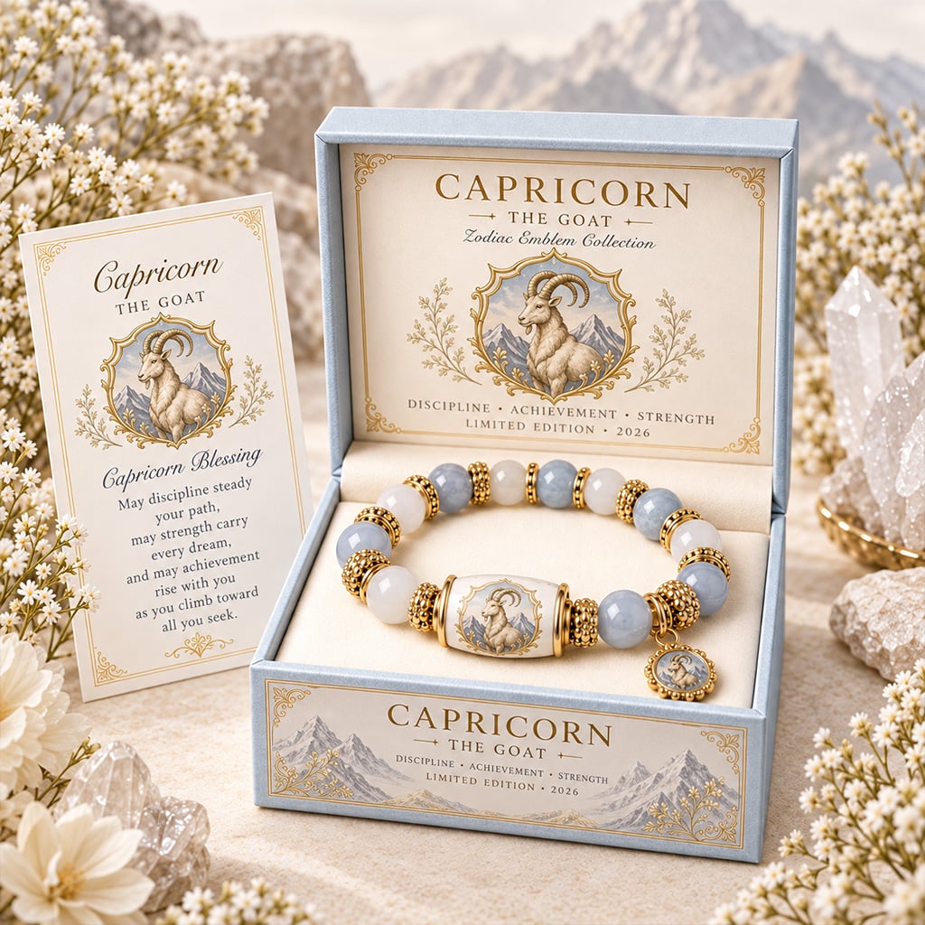 【🔥Limited Edition🔥】💫 12 Zodiac Bracelet – Natural Chalcedony, Your Sign, Your Energy-HandPrint