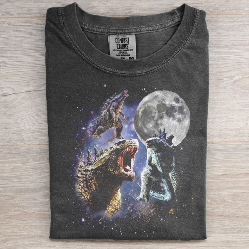 Vintage Godzilla Moon T-shirt-NaturexCraft