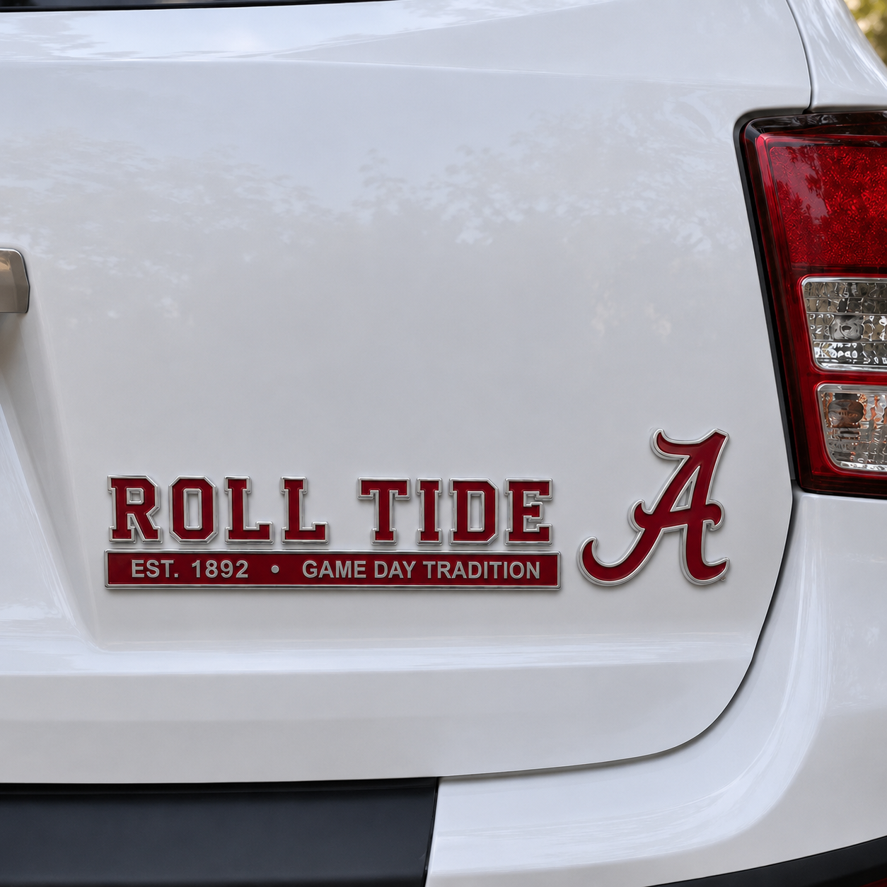 🔴 ROLL TIDE 3D Metal Car Emblem Badge-HandPrint
