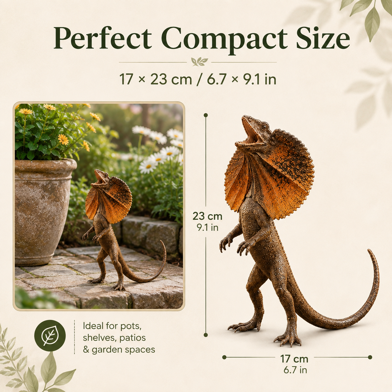 🦎 Frilled-Neck Lizard Resin Figurine-HandPrint