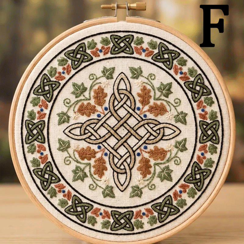 🔥49% Off Last Day - BUY 3 GET 1 FREE🌿Art Nouveau Celtic Knot Embroidery Kit (📦Buy 3 Free Shipping)-HandPrint