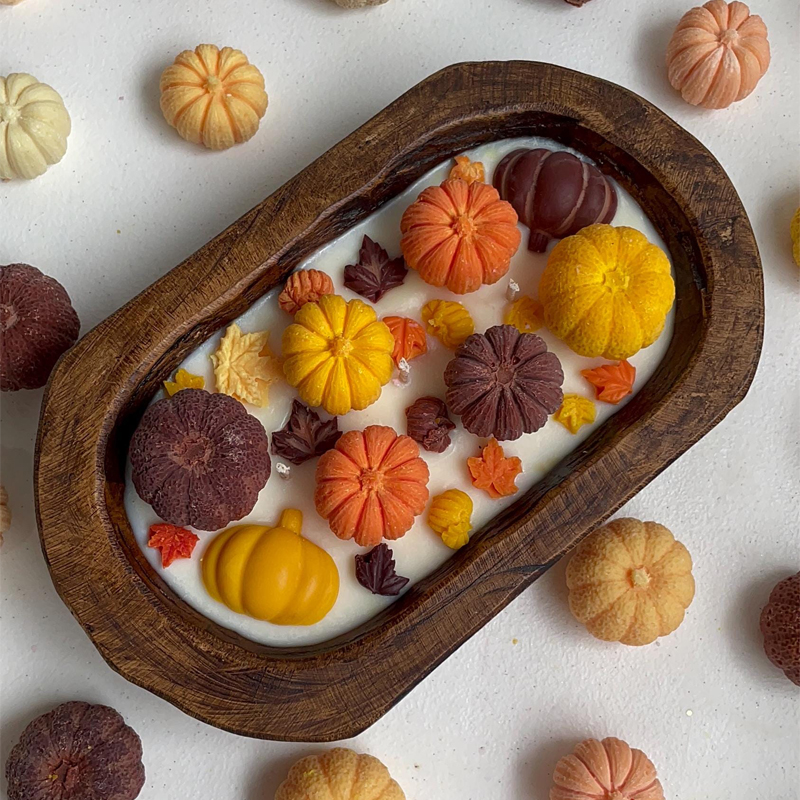 Pumpkin Fall Blessing Candle-HandPrint