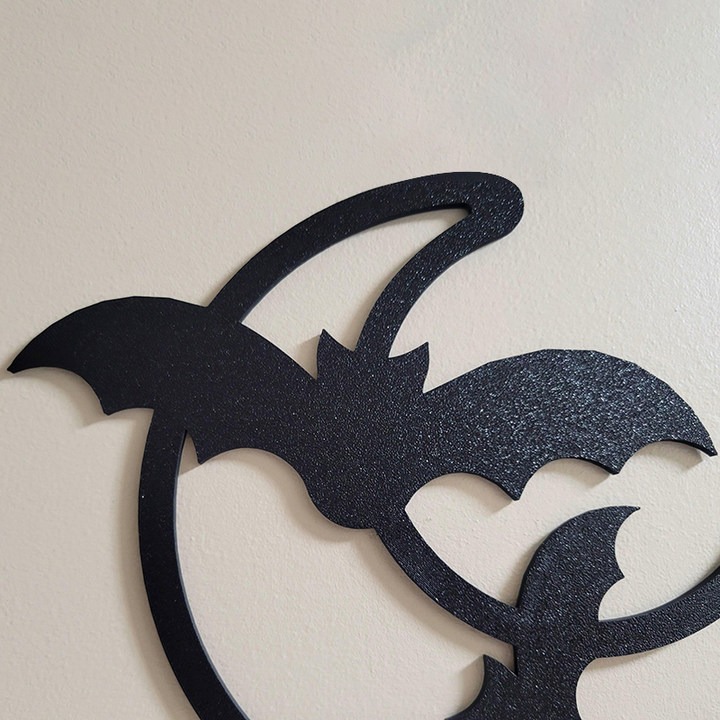 Metal Halloween Moon Door Corner Topper Decoration-HandPrint