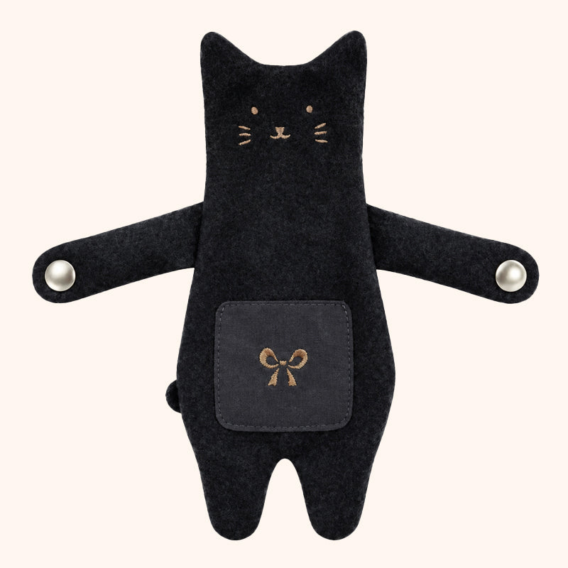 Hugging Cat & Bear Zipper Pouch Bag Charm-HandPrint