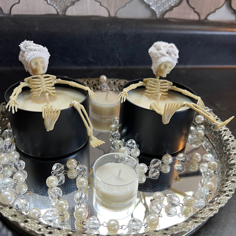 Spooky Skeleton Bathing Candle-HandPrint