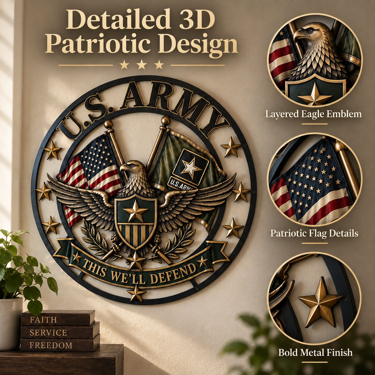 U.S. Army Tribute Wall Decor-HandPrint