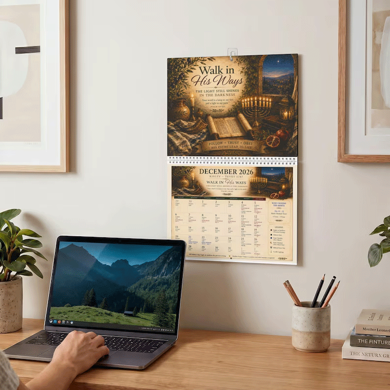 Biblical Hebrew Calendar 5787 | 2026-2027 Appointed Times Wall Calendar | Feast Days, Hebrew Dates and Shabbat-HandPrint