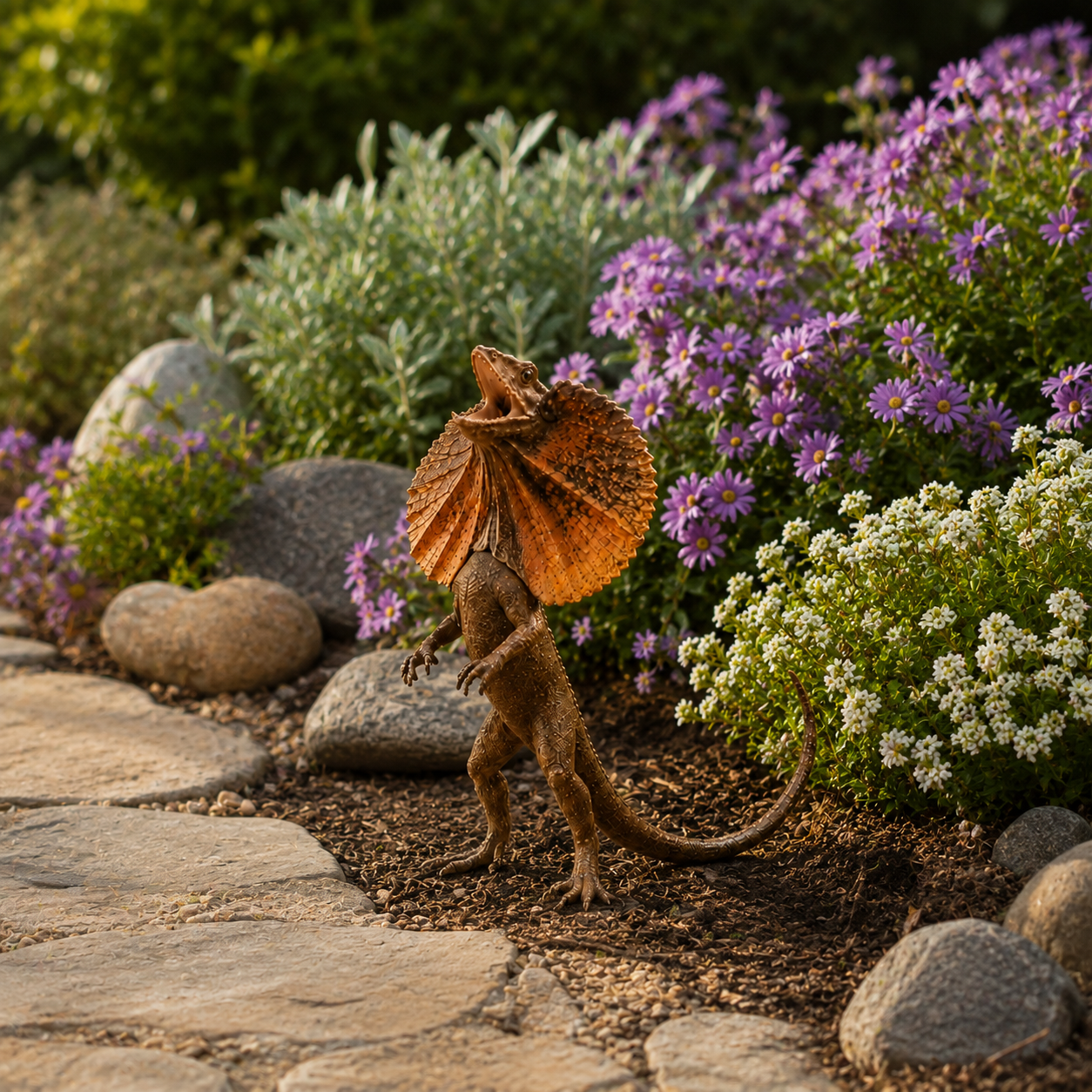 🦎 Frilled-Neck Lizard Resin Figurine-HandPrint