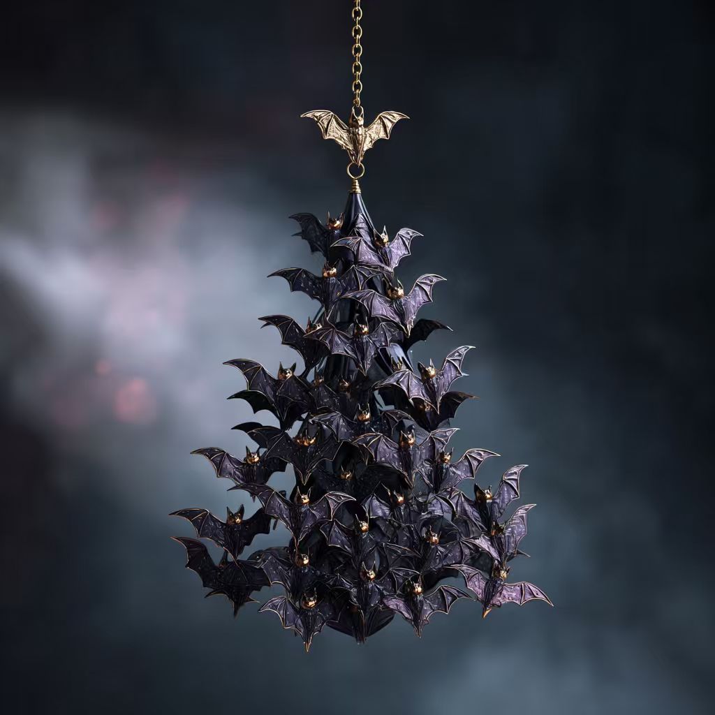 Bat Swarm Tree Ornament-HandPrint