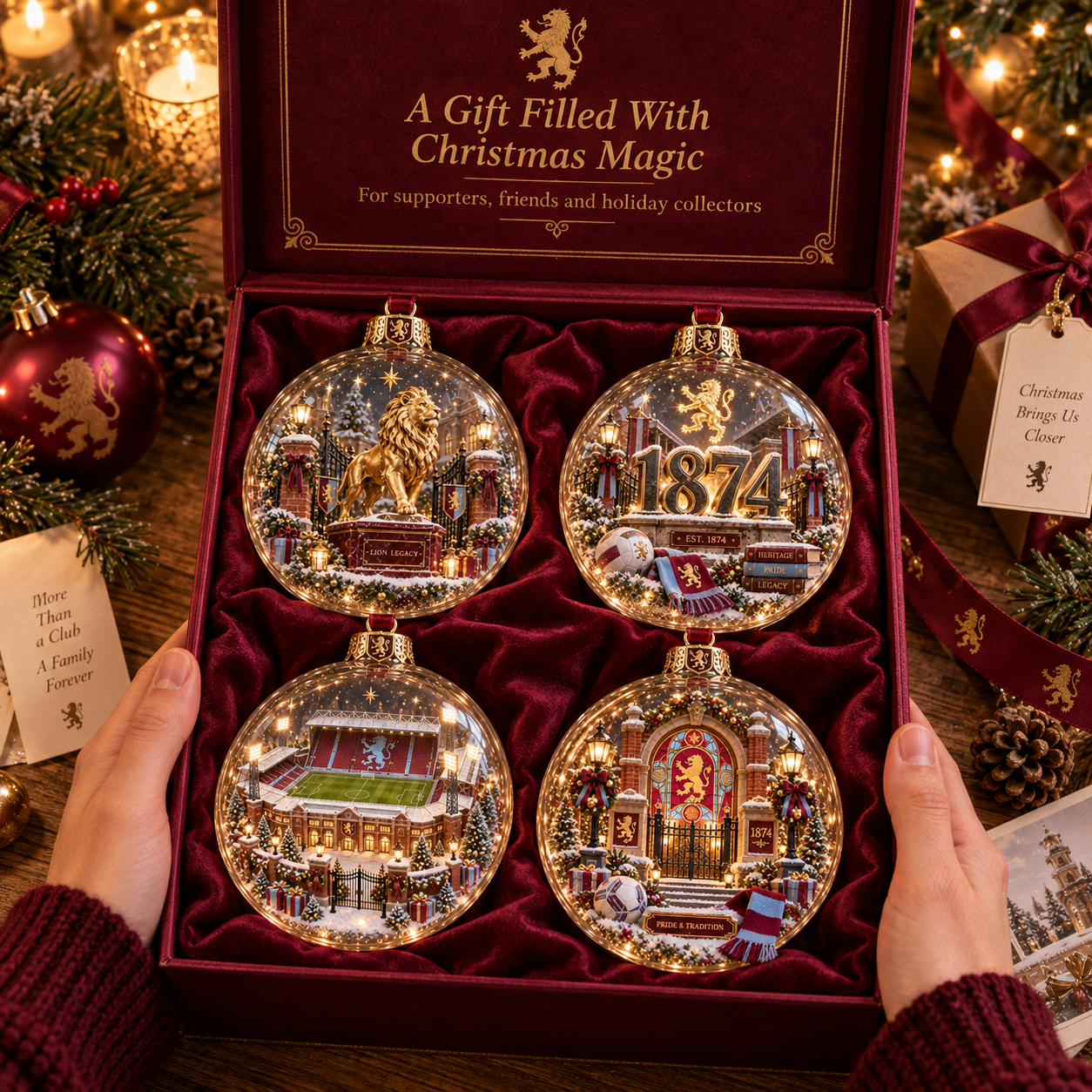 🎄 Pride & Tradition Light-Up Football Christmas Globe Ornament-HandPrint