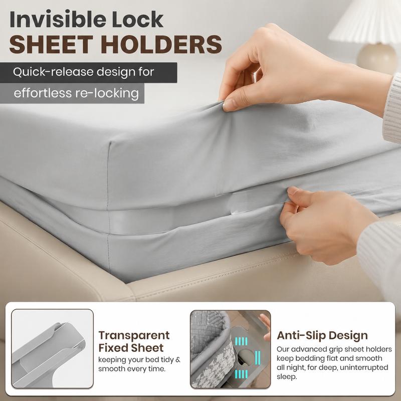 🛏️4-Pack Heavy Duty Sheet Clips Keep Bedding Perfectly In Place-HandPrint
