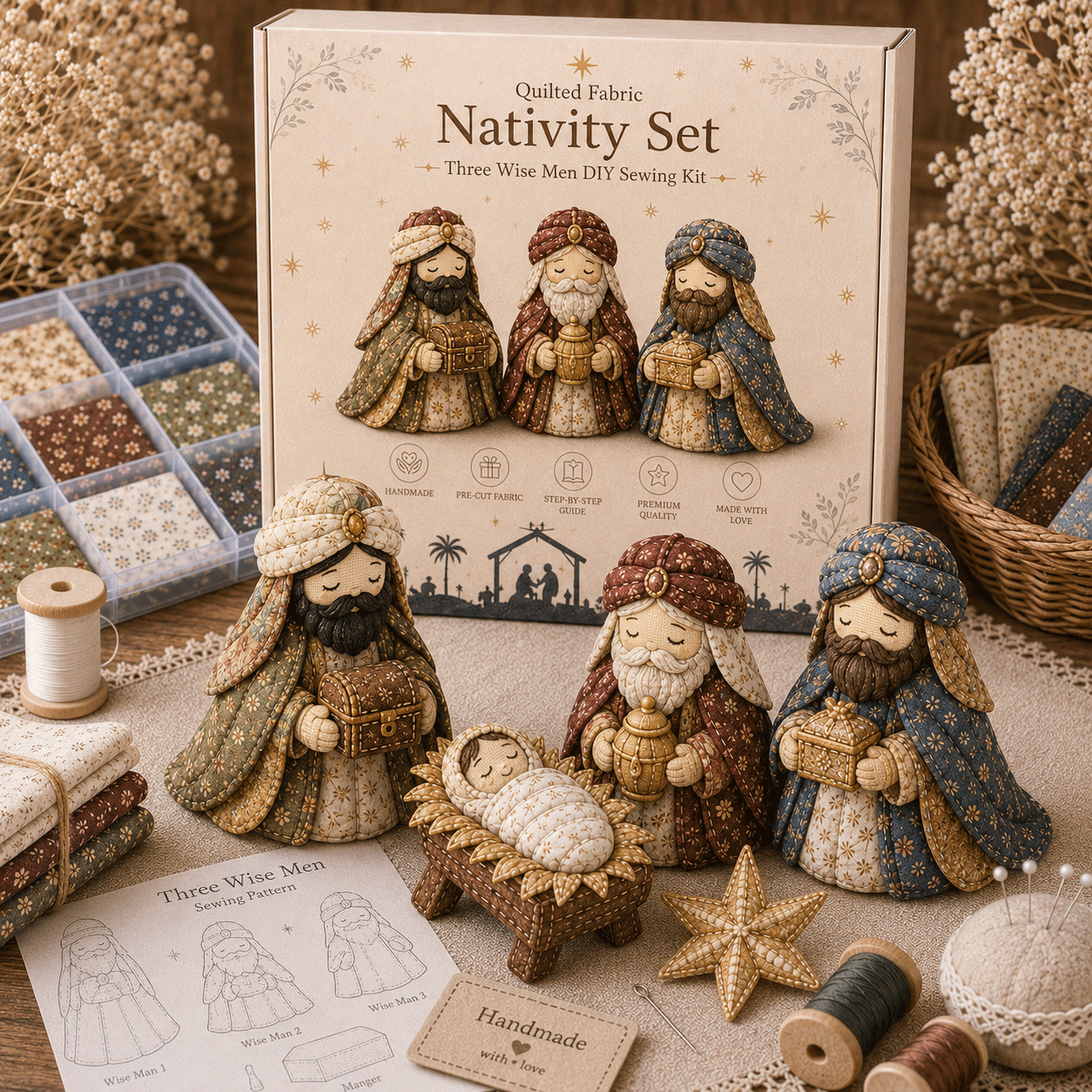DIY Patchwork Nativity Scene Sewing Kit-HandPrint
