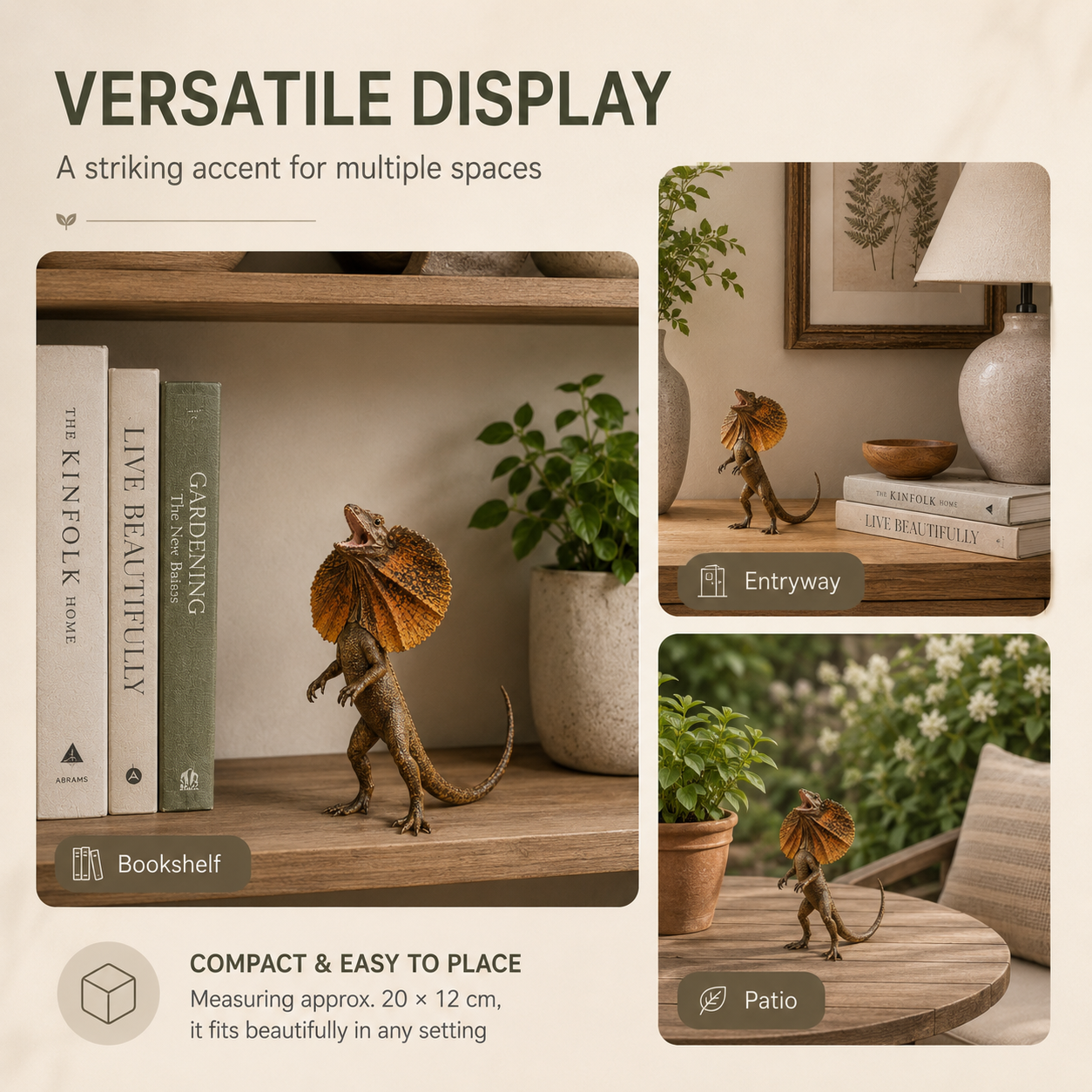 🦎 Frilled-Neck Lizard Resin Figurine-HandPrint