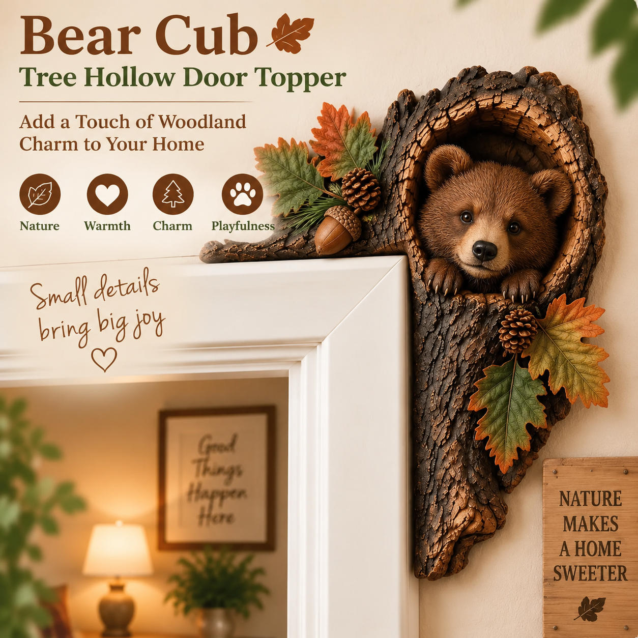 🔥Last Day BUY 3 GET 1 FREE🐿️ 3D Chipmunk Tree Hollow Door Topper | Woodland Animal Doorway Decor For Cozy Nature Homes