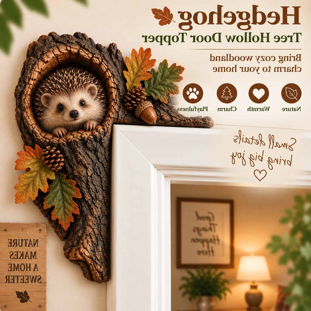 🔥Last Day BUY 3 GET 1 FREE🐿️ 3D Chipmunk Tree Hollow Door Topper | Woodland Animal Doorway Decor For Cozy Nature Homes