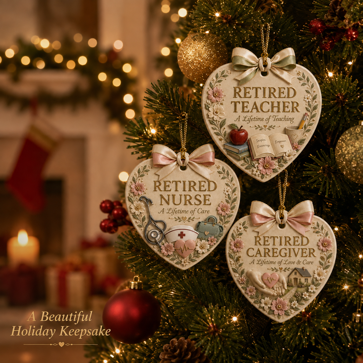 🎄 Retired Profession x Christmas Ornament-HandPrint