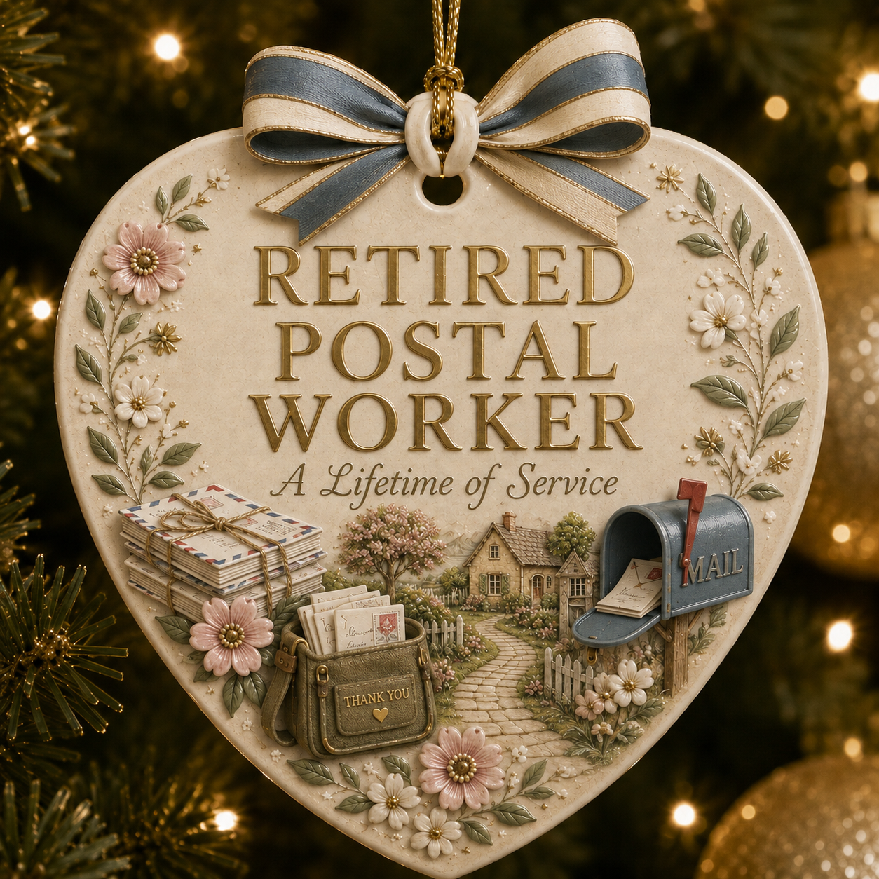 🎄 Retired Profession x Christmas Ornament-HandPrint
