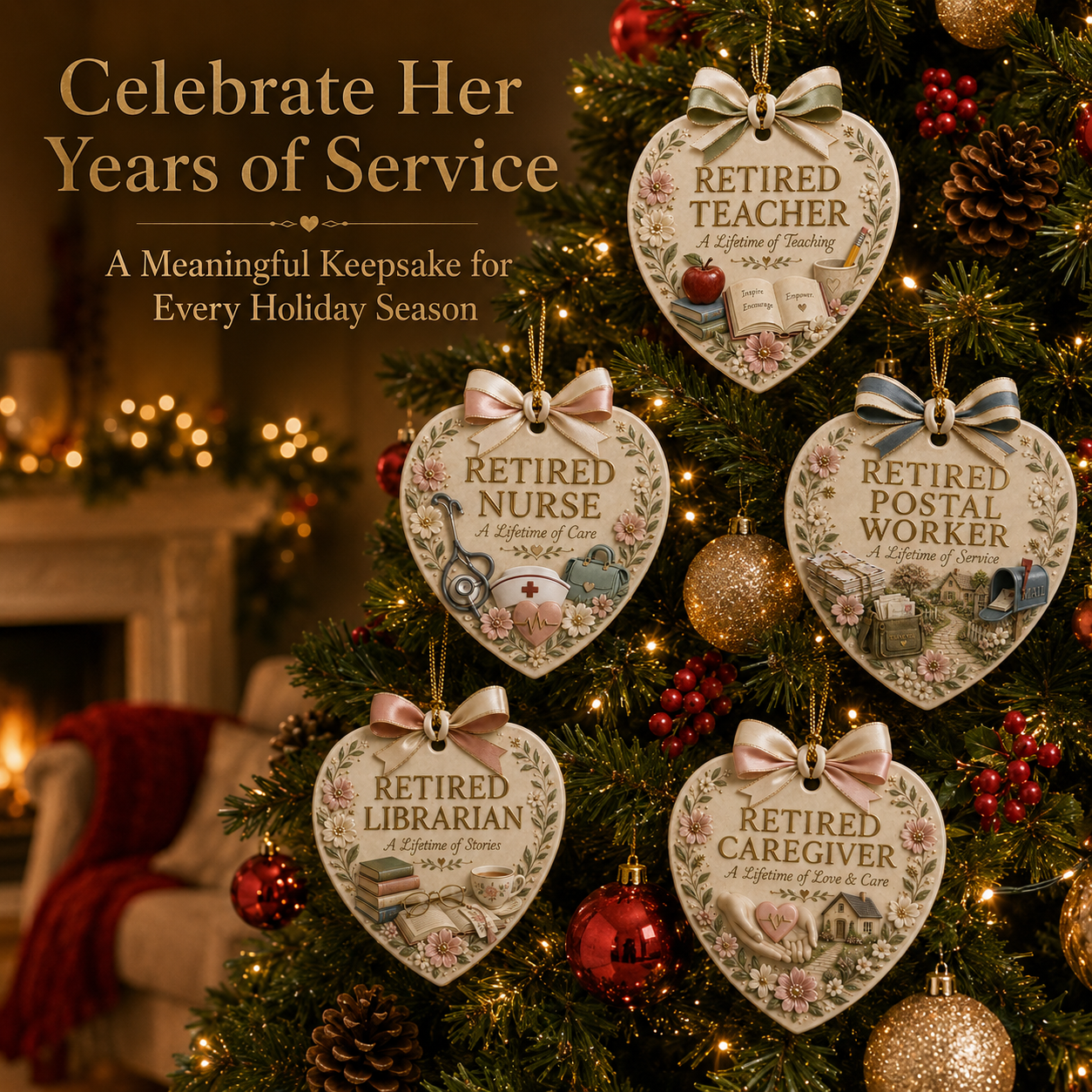 🎄 Retired Profession x Christmas Ornament-HandPrint