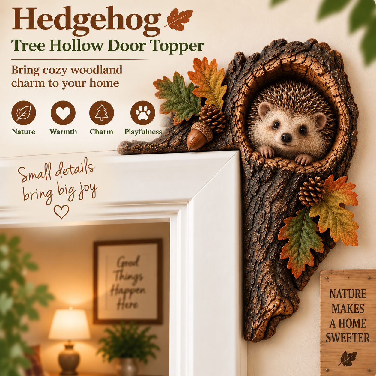 🔥Last Day BUY 3 GET 1 FREE🐿️ 3D Chipmunk Tree Hollow Door Topper | Woodland Animal Doorway Decor For Cozy Nature Homes