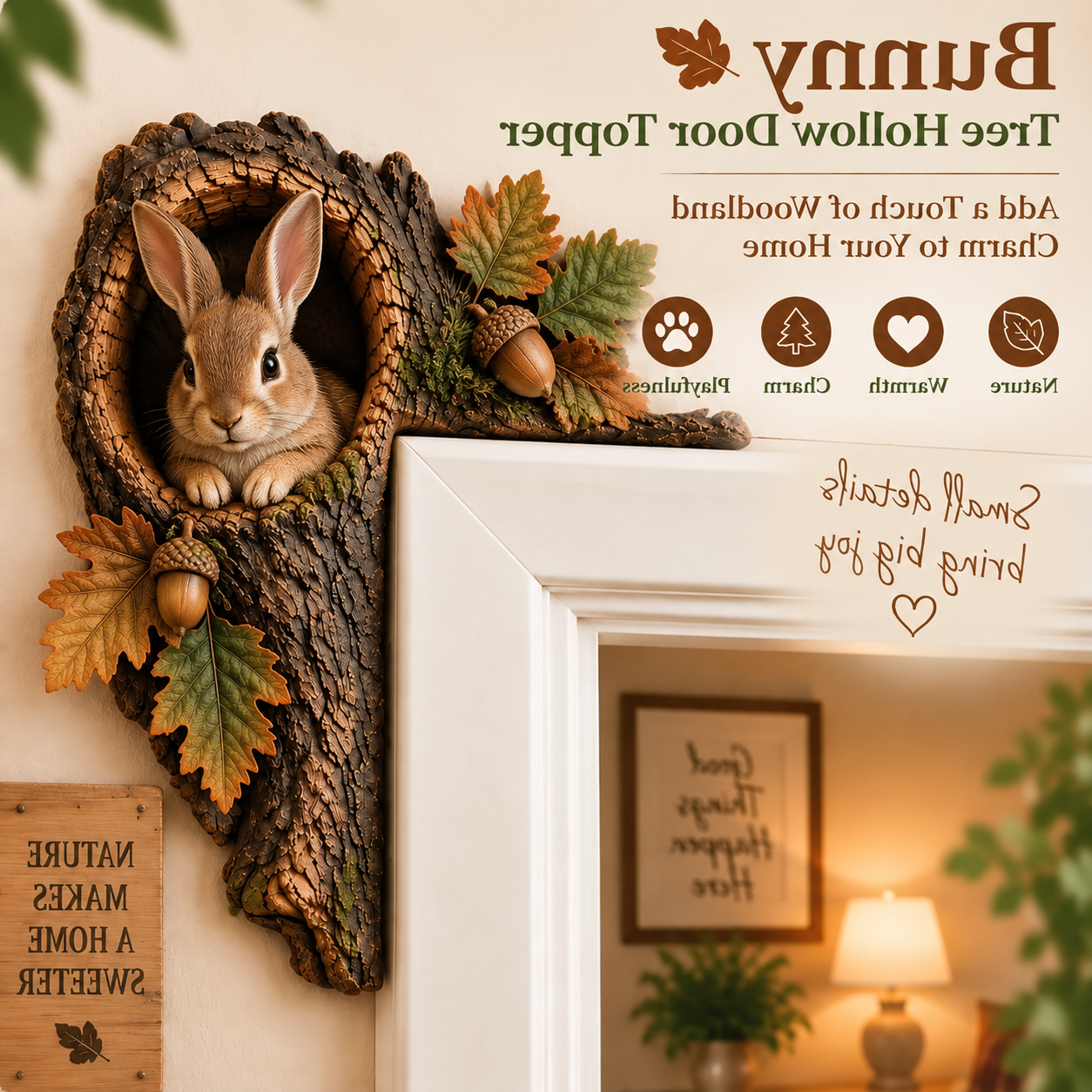 🔥Last Day BUY 3 GET 1 FREE🐿️ 3D Chipmunk Tree Hollow Door Topper | Woodland Animal Doorway Decor For Cozy Nature Homes