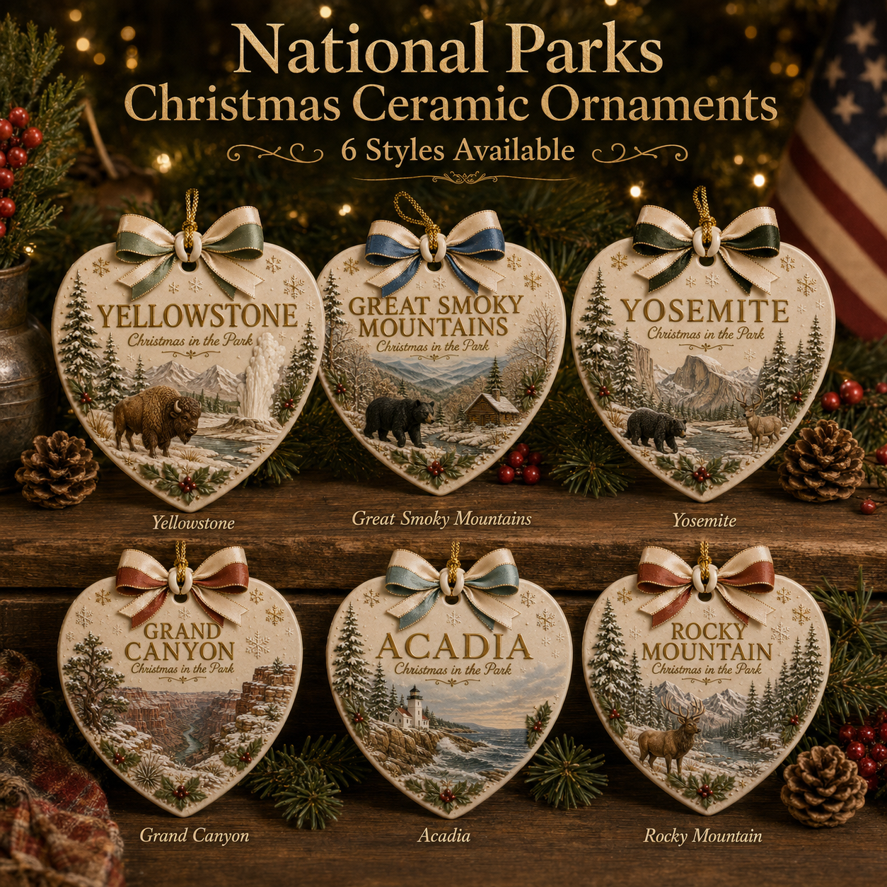 🎄 National Parks x Christmas Ornament-HandPrint