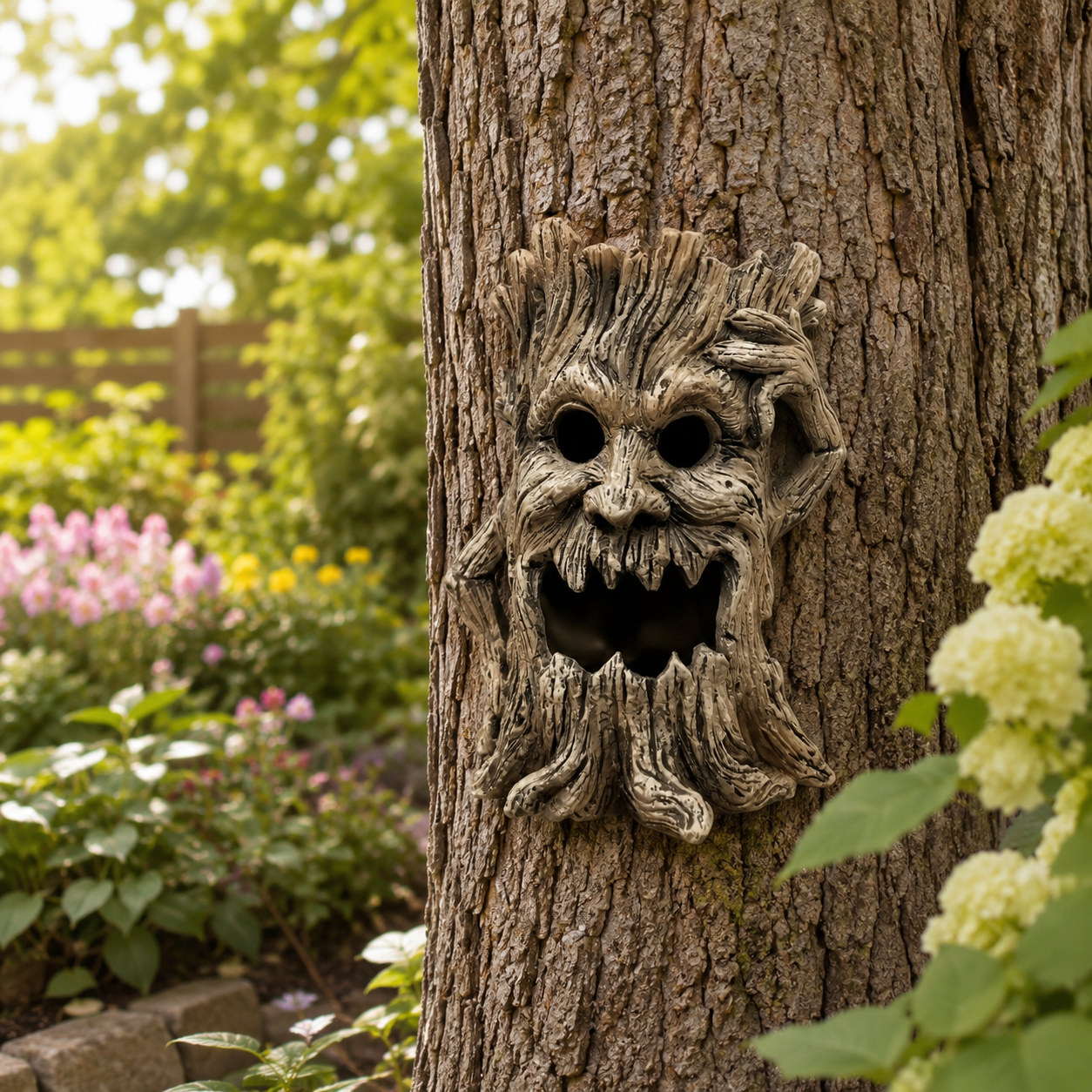 Spooky Tree Stump Halloween Decoration-HandPrint