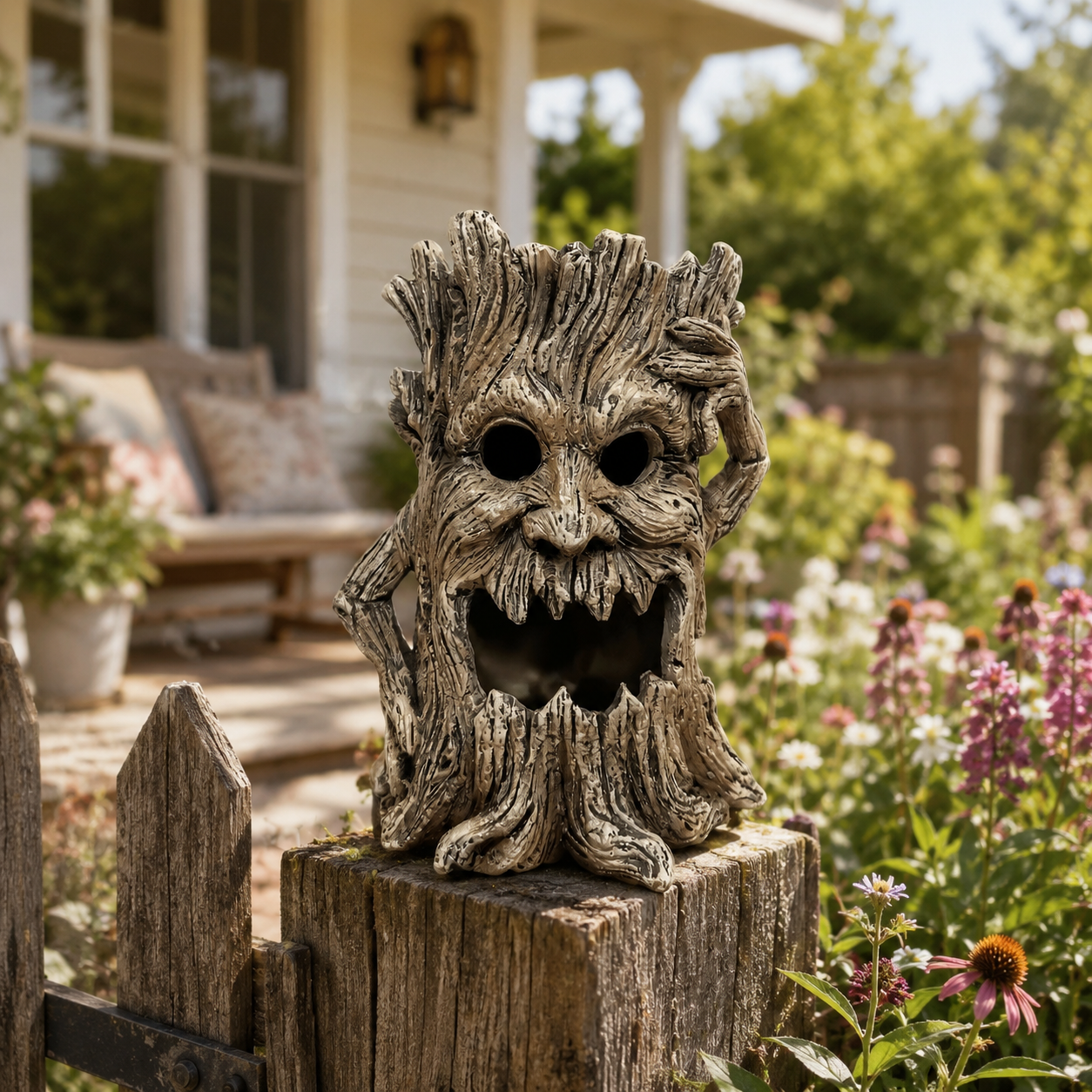Spooky Tree Stump Halloween Decoration-HandPrint