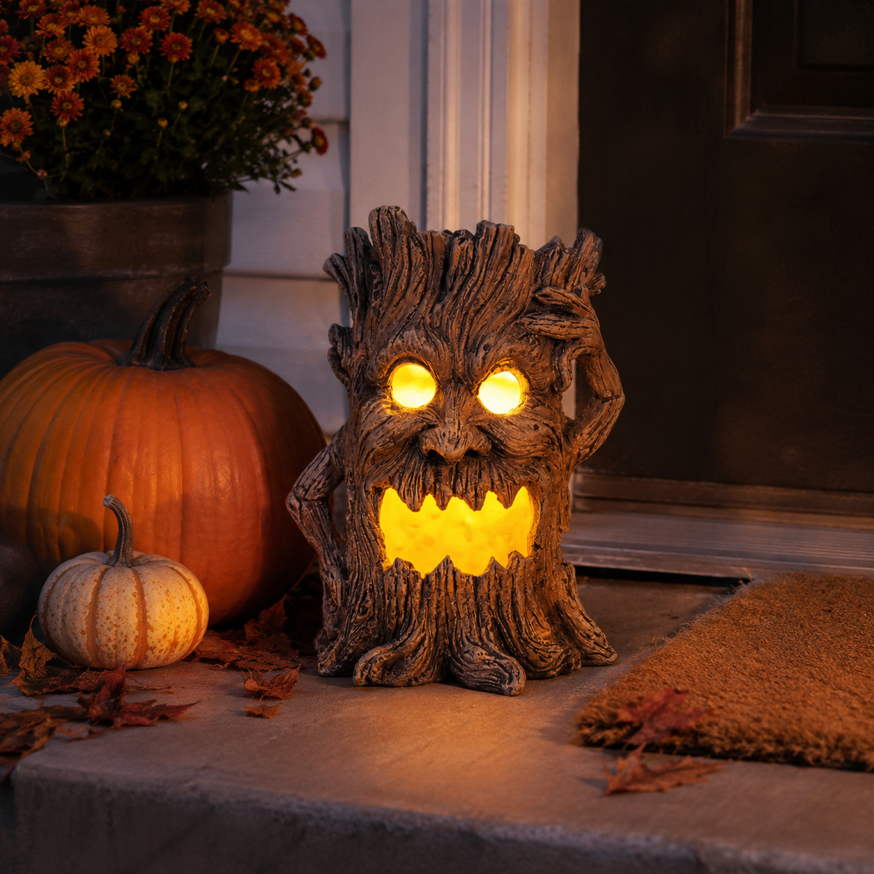 Spooky Tree Stump Halloween Decoration-HandPrint