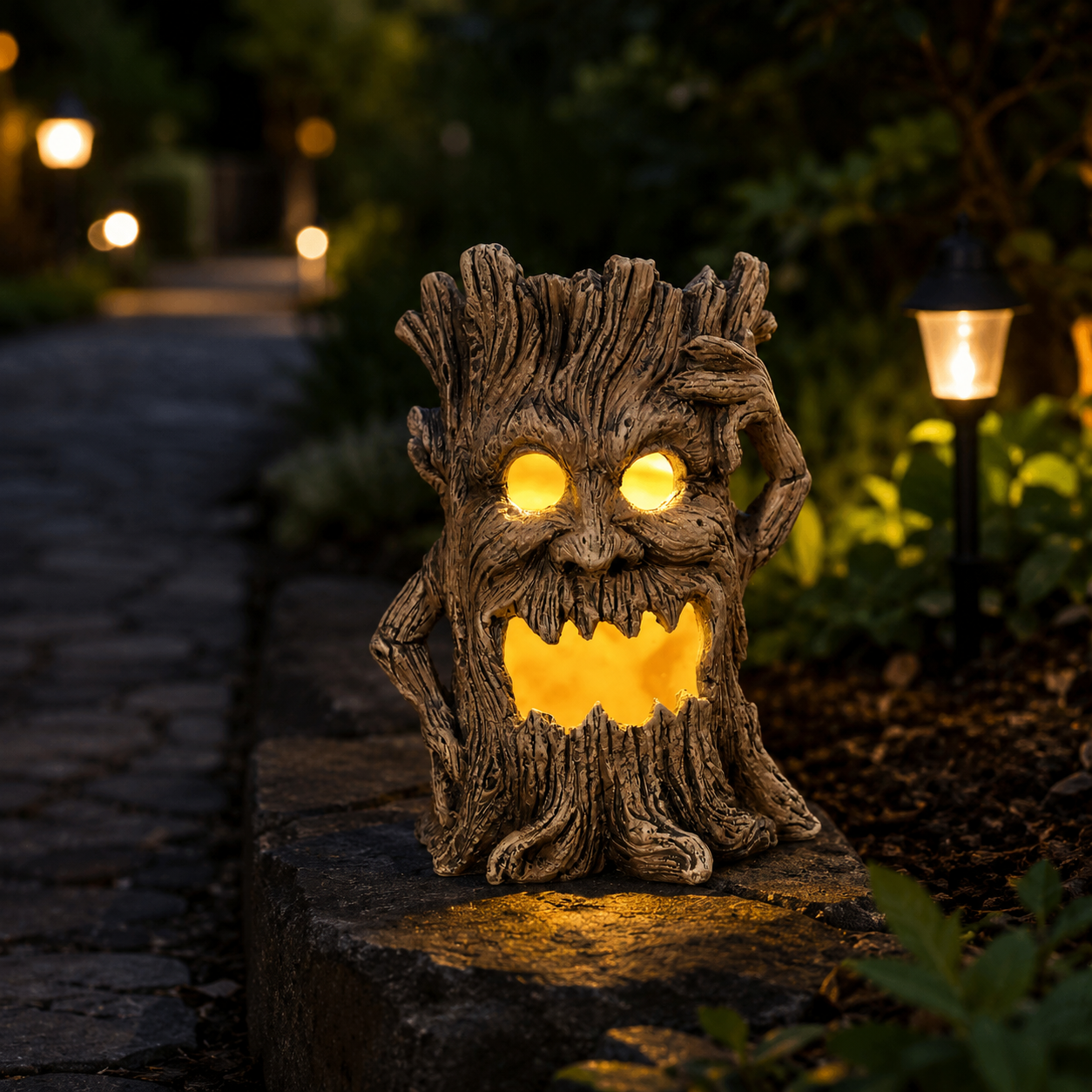 Spooky Tree Stump Halloween Decoration-HandPrint