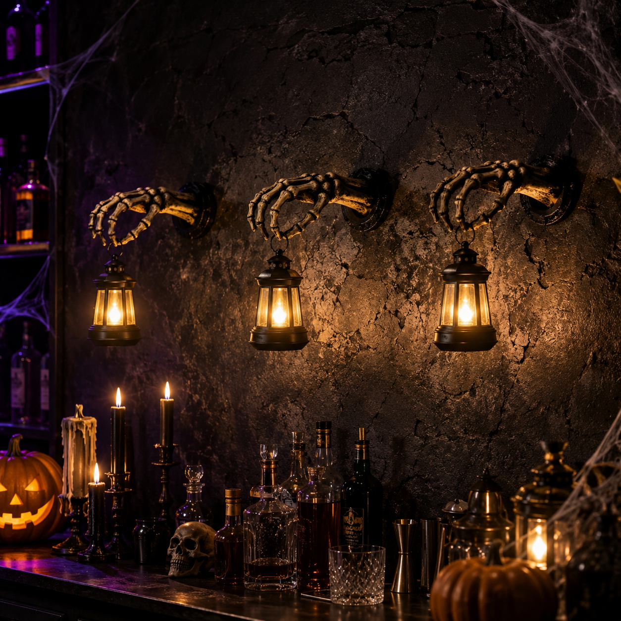 Skeleton Hand Halloween Lantern Wall Decor-HandPrint