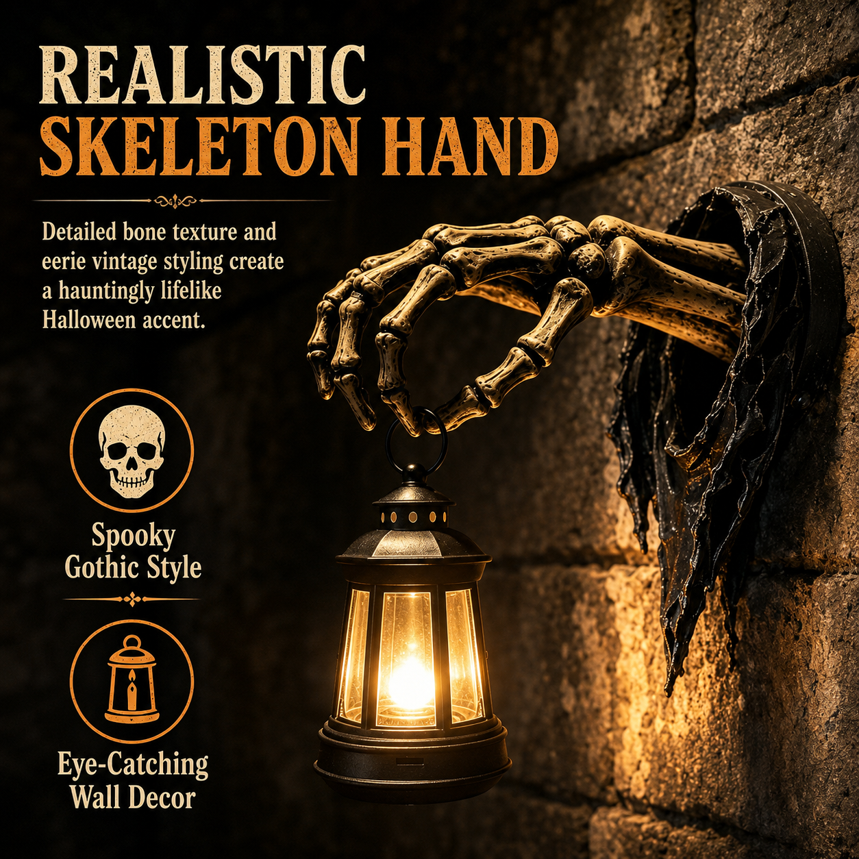 Skeleton Hand Halloween Lantern Wall Decor-HandPrint