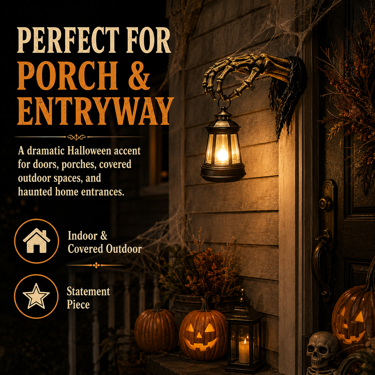 Skeleton Hand Halloween Lantern Wall Decor-HandPrint