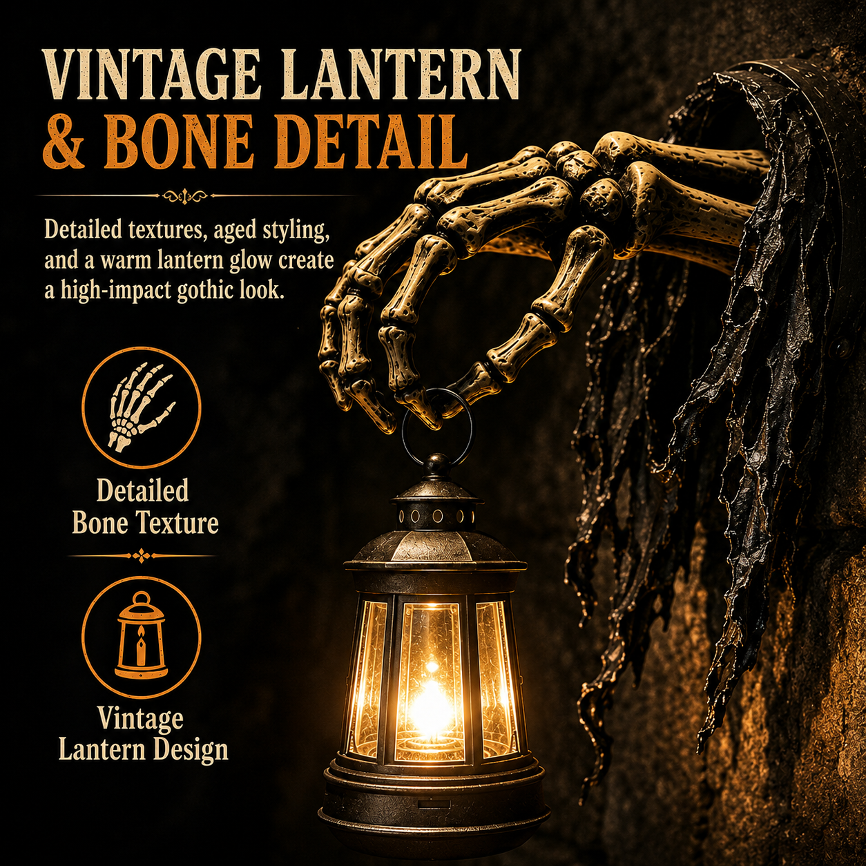 Skeleton Hand Halloween Lantern Wall Decor-HandPrint