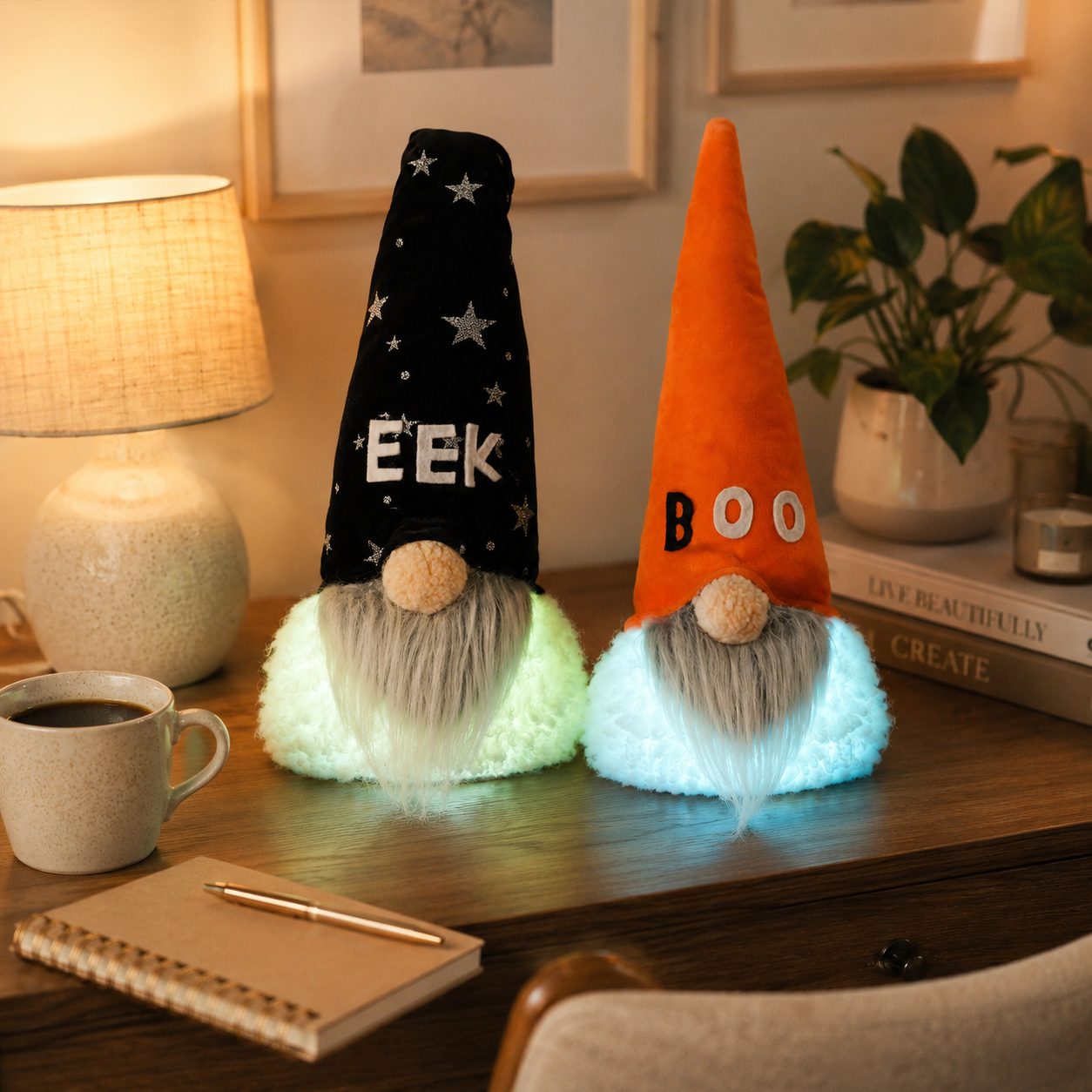 Halloween Style Cute Light-Up Gnome Decor-HandPrint
