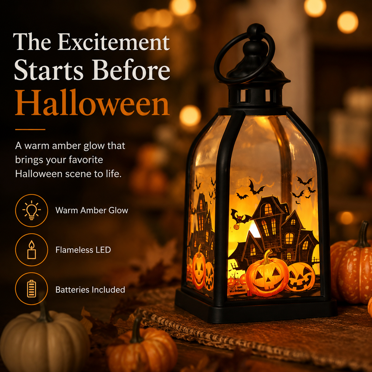 Lighted Halloween Story Lantern-HandPrint