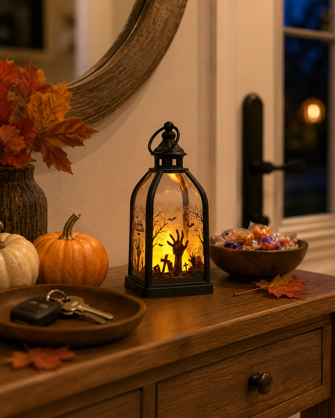 Lighted Halloween Story Lantern-HandPrint
