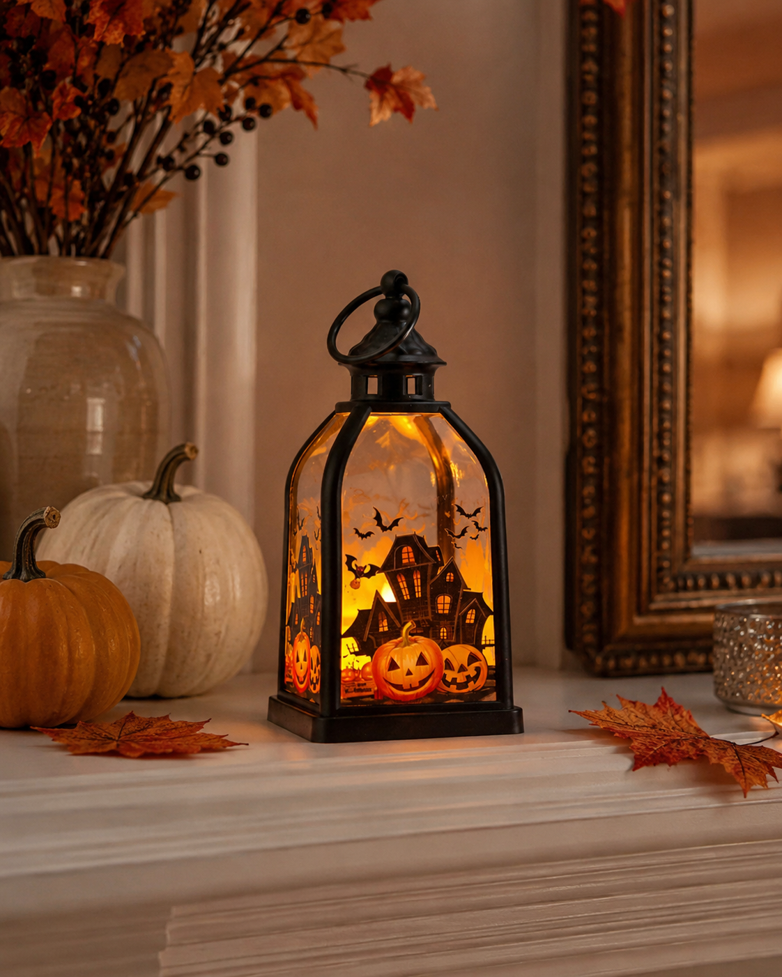Lighted Halloween Story Lantern-HandPrint