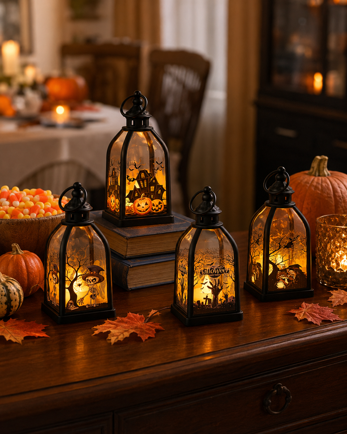 Lighted Halloween Story Lantern-HandPrint