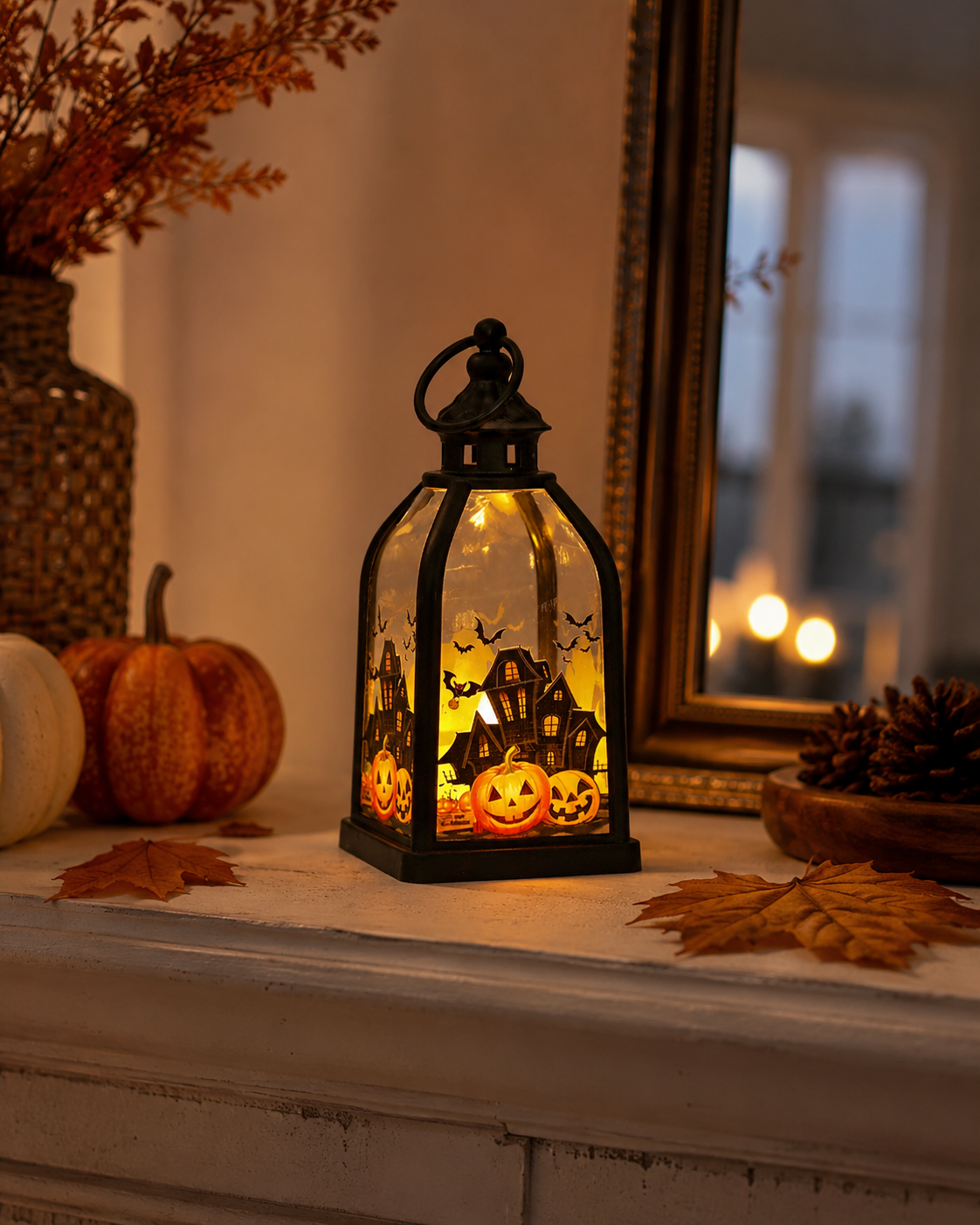 Lighted Halloween Story Lantern-HandPrint