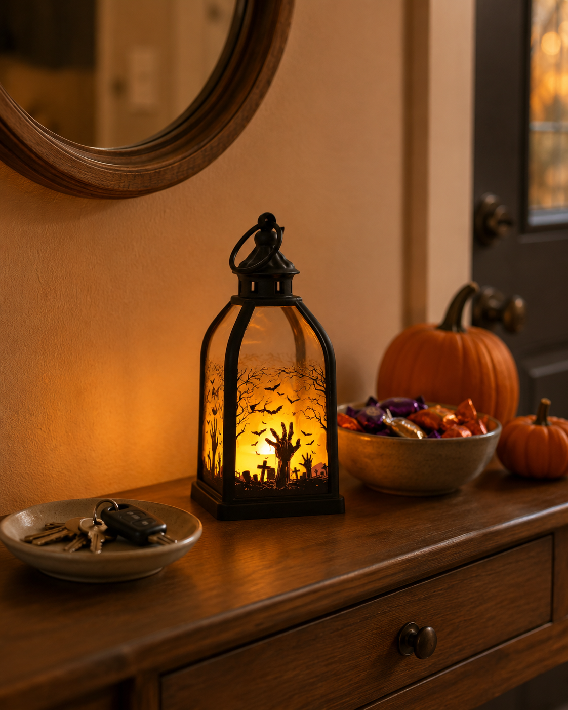 Lighted Halloween Story Lantern-HandPrint