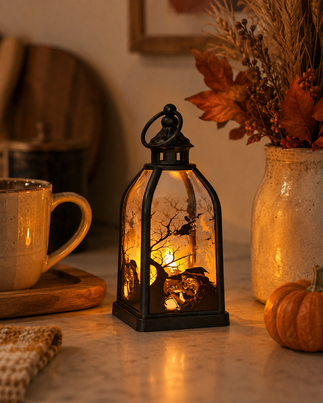 Lighted Halloween Story Lantern-HandPrint