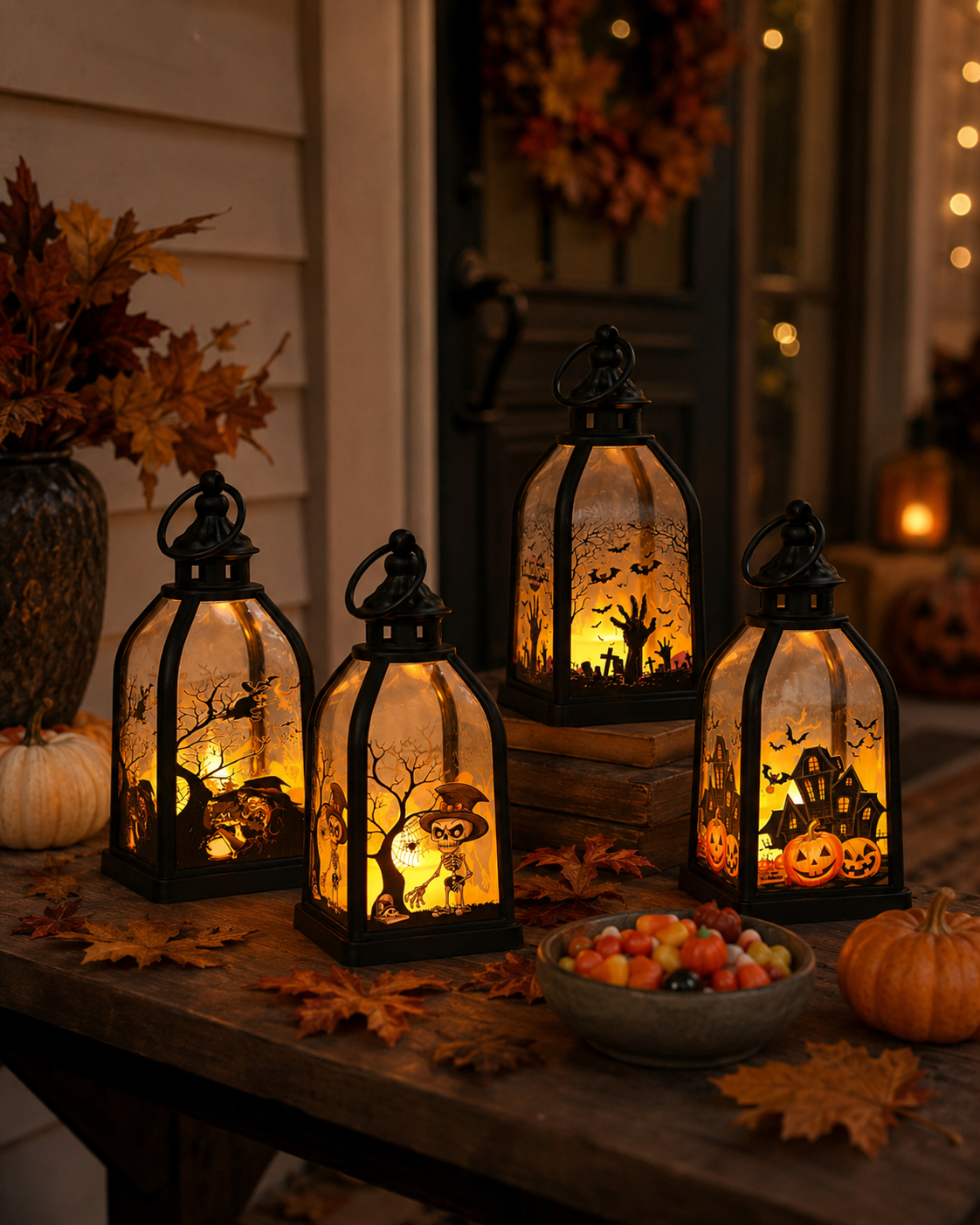 Lighted Halloween Story Lantern-HandPrint