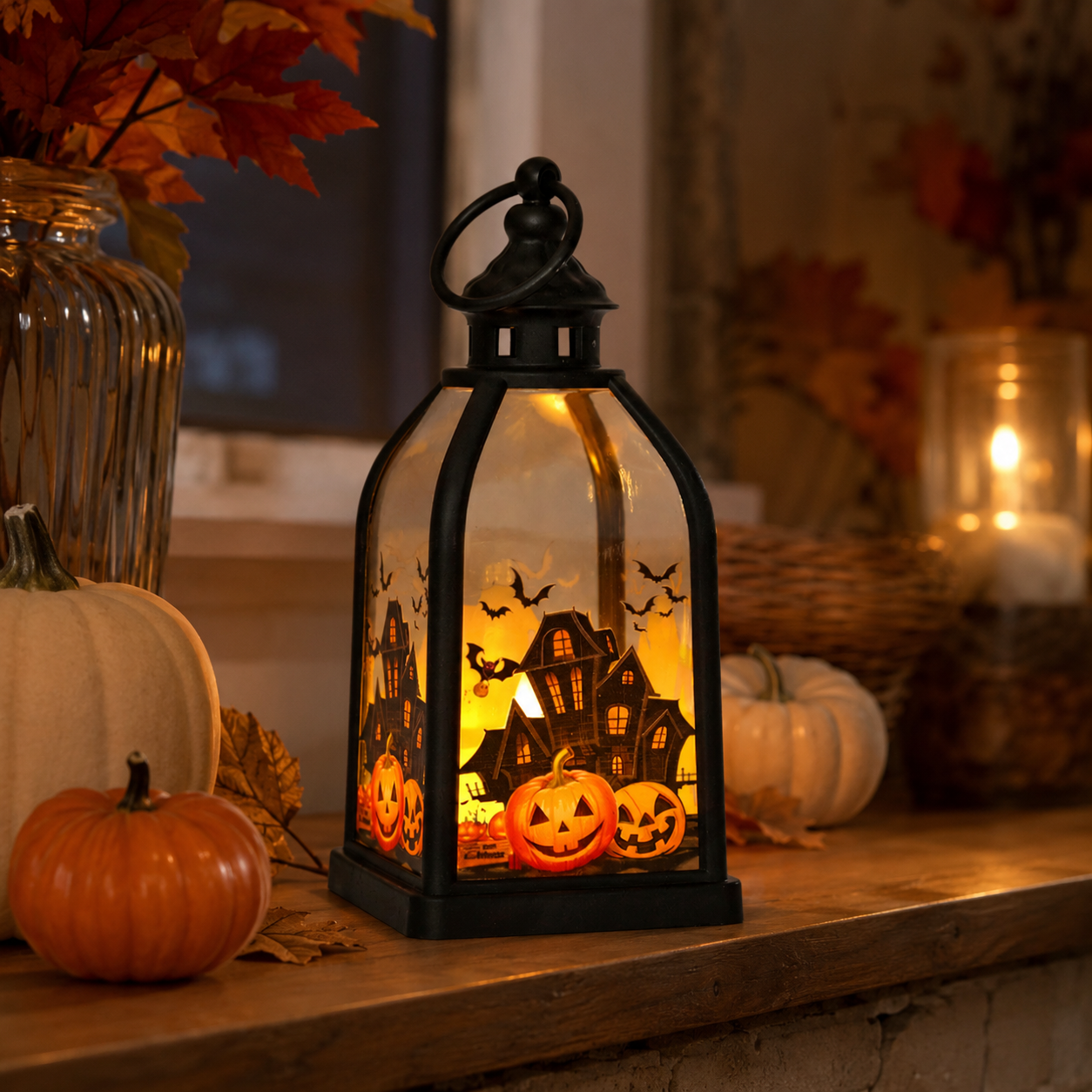 Lighted Halloween Story Lantern-HandPrint