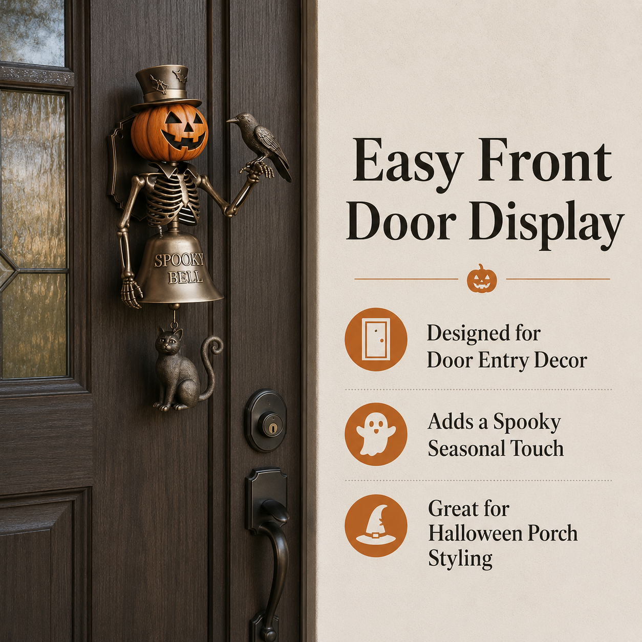 Halloween Pumpkin Skeleton Door Bell-HandPrint