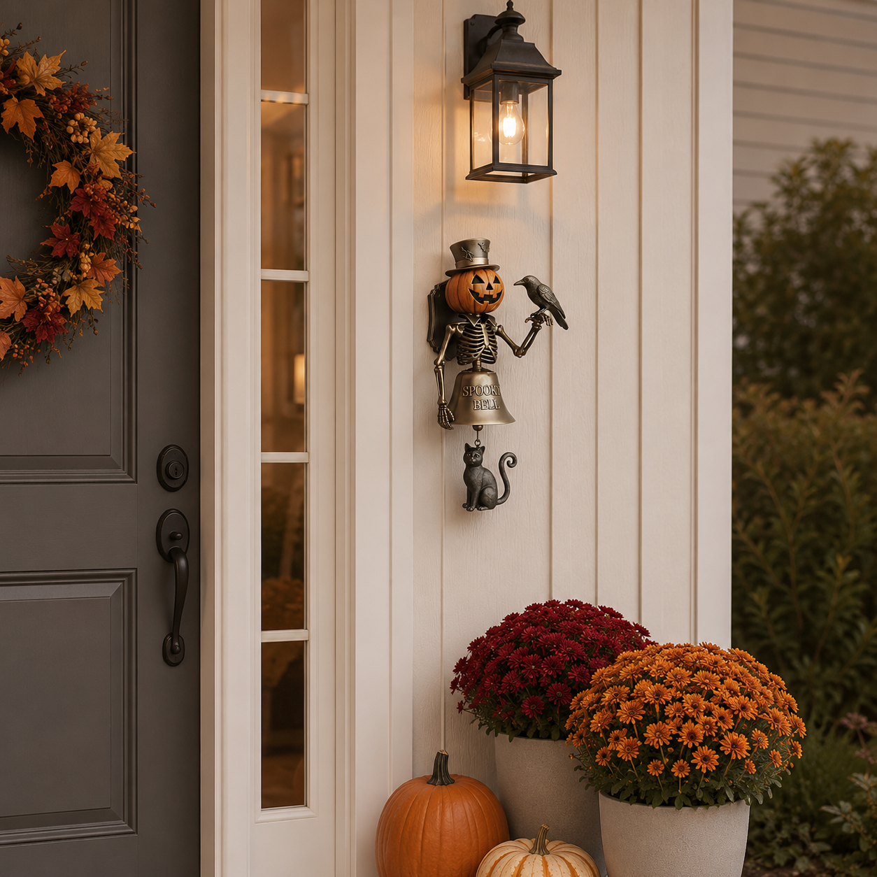 Halloween Pumpkin Skeleton Door Bell-HandPrint
