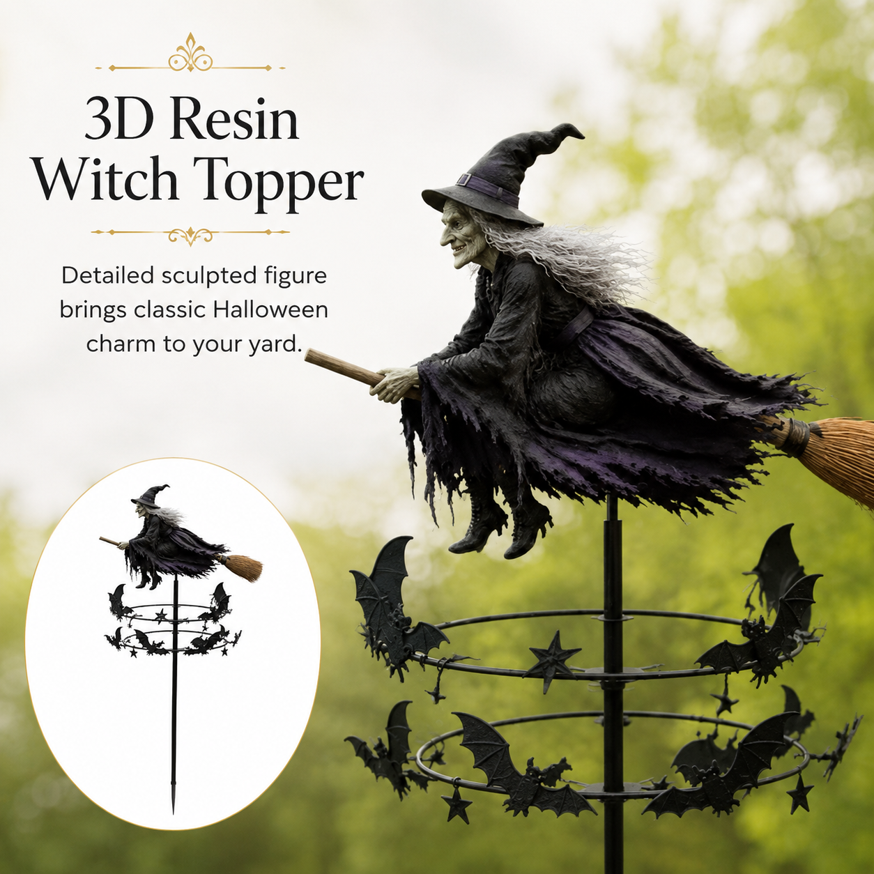 Halloween Witch Garden Stake Decor-HandPrint