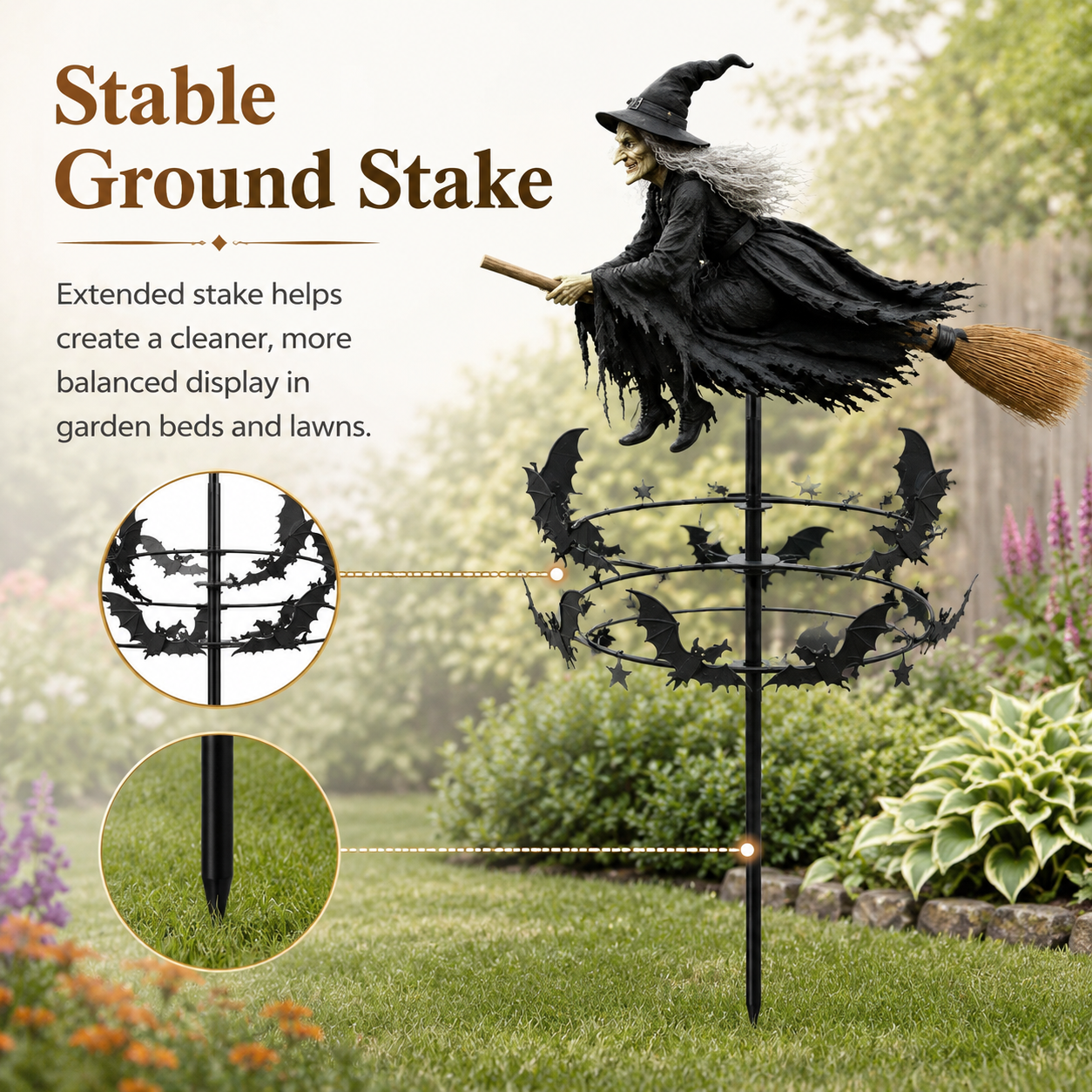 Halloween Witch Garden Stake Decor-HandPrint