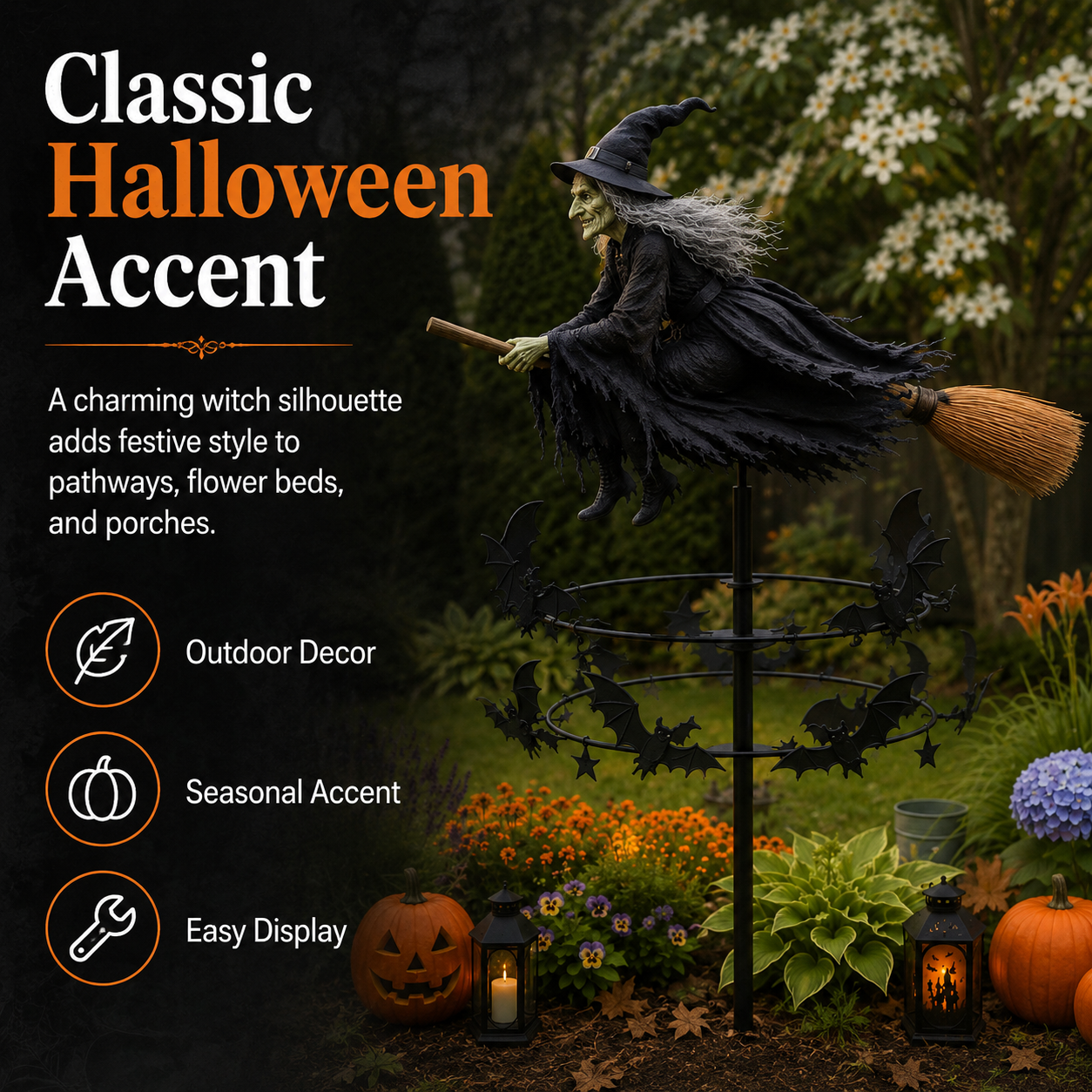 Halloween Witch Garden Stake Decor-HandPrint