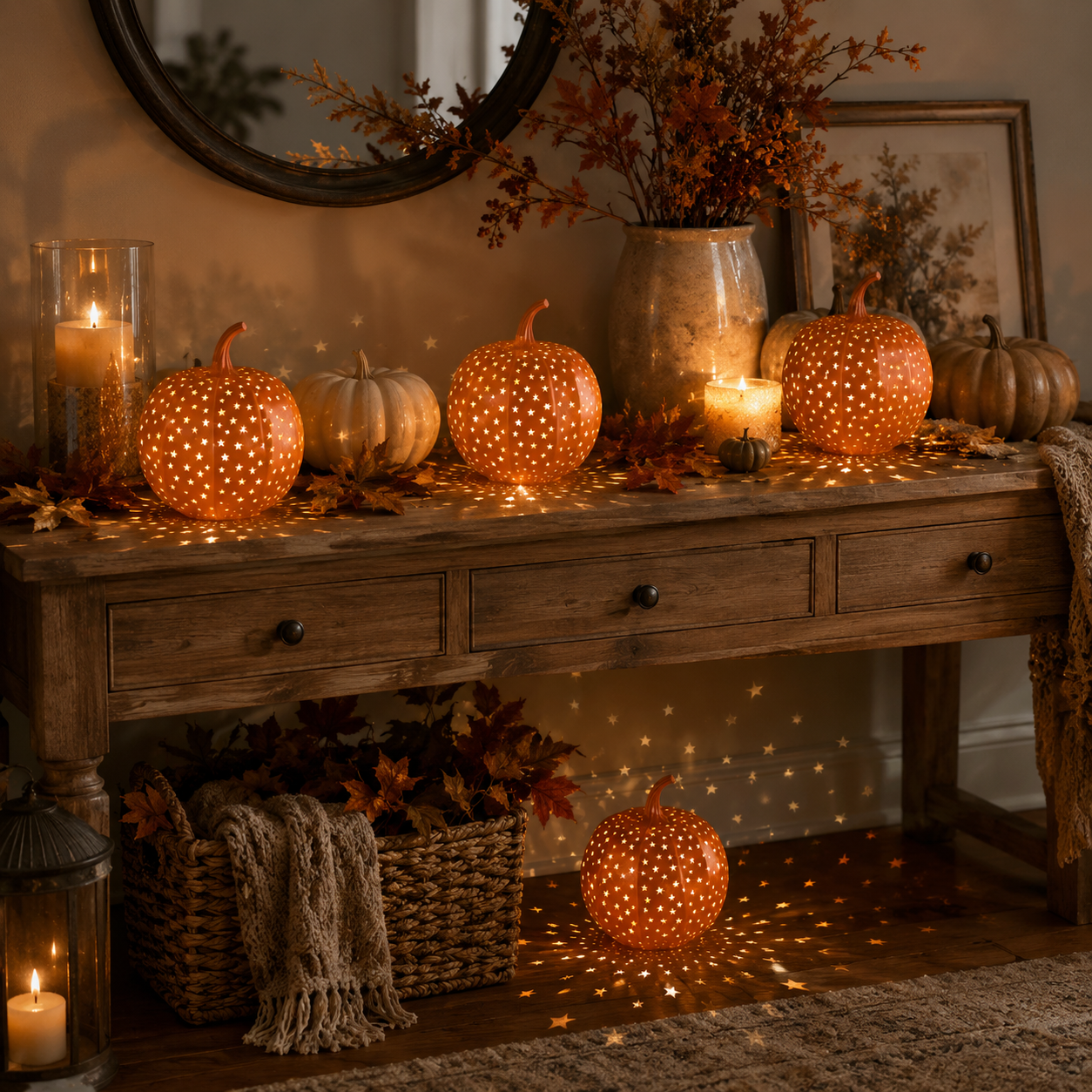 Halloween Star Pumpkin Lantern-HandPrint