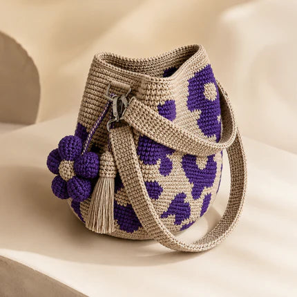 Handmade Crochet Flower Bucket Bag🌺-HandPrint